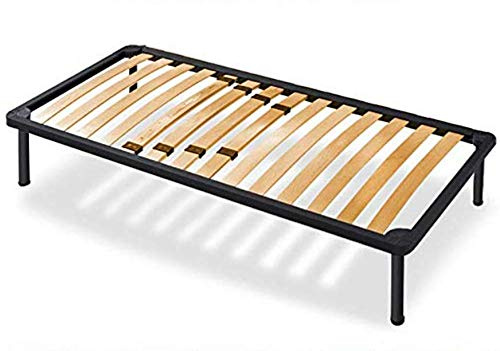 EVERGREENWEB MATERASSI & BEDS Lattenrost XXL aus orthopädische extra stark Stahlrahmen mit 14 Leisten Schichtholz H35 cm - 80X200 | Tecna Plus