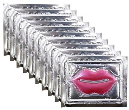 Jakuva 30PCS Collagen Crystal Moisturizing Lip Masks, Gel Pads Mouth Balm for Dry Lips, Remove Chapped Skin & Nourish &Moisturizing, Sleeping Mask Great Plumping Face Care, Rose Pink
