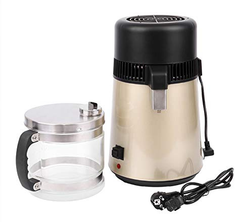 Distillateur D'eau, Filtre Purificateur D'eau Pure Pour Distillateur D'eau En Acier Inoxydable 4L 304 + Pot En Verre