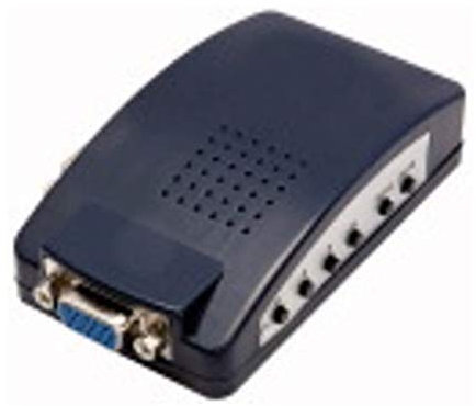 ELA 421236400 Convertisseur adaptateur vidéo AV Rca S-Vidéo vers VGA pour moniteurs et projecteurs