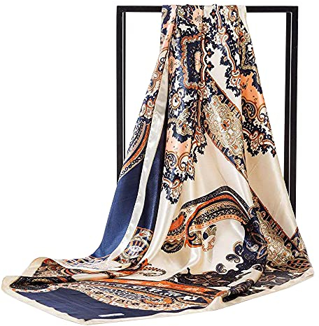 Ecroon Schal Kopftücher Halstuch Elegante Schal Frauen Elegant Seidenschal Business Seidentuch Scarf Bandana Taschentuch Ansatz Handgelenk Verpackungs