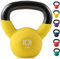 KK Kettlebells Cast Iron Neoprene Coated Weights Lifting Strength Training Home Gym Exercise (4Kg, Yellow)