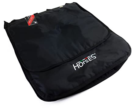 Horses, Portaoggetti da Box, Realizzato in Nylon, Adatto al Fissaggio al Box, Abbinabile con il Cancelletto Chiudiporta Horses (Nero)