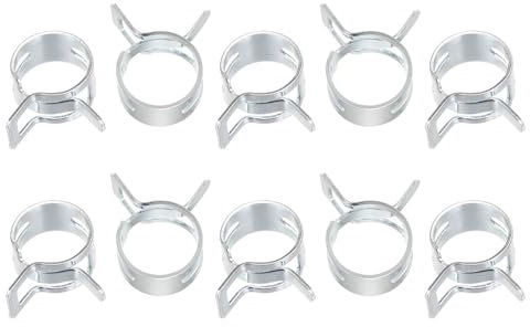 sourcing map 20pcs 13mm Spring Band Type Action Fuel/Silicone Vacuum Hose Pipe Clamp Low Pressure Air Clip Clamp, Zinc Plated