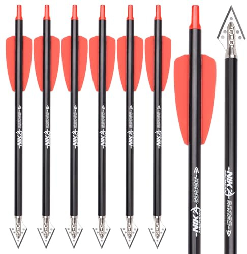 ELONG OUTDOOR Arbalète Flèches en aluminium 7,5 pour Ek Archery Adder Cobra System avec ailes de 2 pour tir à l'arc