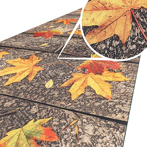 ANRO Küchenteppich Küchenläufer Teppich Läufer Küche abwischbar rutschfest Design Herbst 200 x 52cm