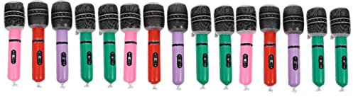 STOBOK 15stücke Aufblasbare Mikrofon Requisiten Für Mädchen Kunststoff-mikrofon Für Geburtstagsfeiern Karaoke-Events Und Bühnenaufführungen Zufällige Farben