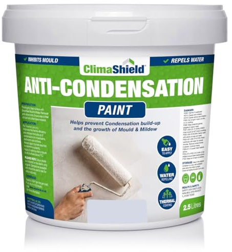 SmartSeal Anti-Condensation Paint - Premium Ceiling & Wall Paint. Reduce Condensation on Walls & Ceilings in Bathrooms, Kitchens & Bedrooms with our Moisture Resistant Paint (Frosted Blue, 5 Litre)