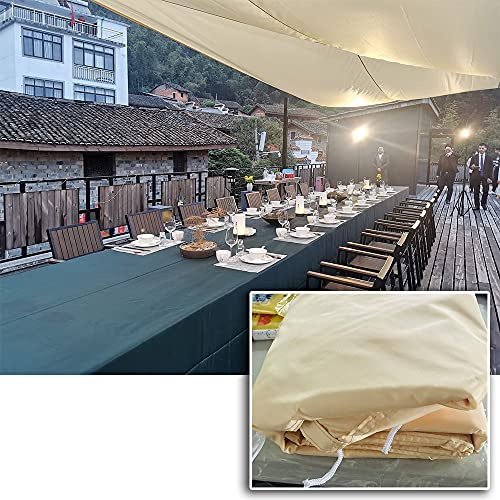 Sun Shade Sail Rectangle Waterproof Awning Garden Beach Patio Canopy 95% UV Block Sunscreen Awning 300D Polyester for Outdoor Patio Garden Lawn Pergola Decking (Color : Beige Size : 1x3m) (Beige 4X
