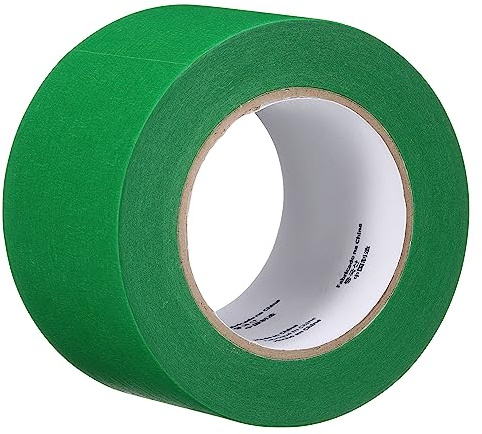 3M UV Resistant Green Masking Tape, Holding Power for Indoor and Outdoor Use, Painting Taping with Crisp Lines and No Residue Clean Removal, 72 mm x 55 m, 1 Roll