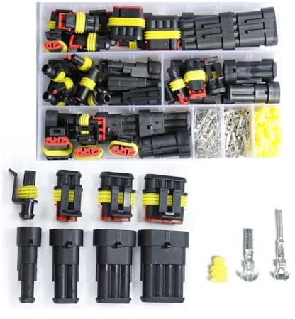 CGEAMDY 352 Stück Wasserdichte KFZ Kabel Steckverbinder, KFZ Stecker Steckverbinder 1/2/3/4-polig Set, Elektrische Anschlüsse Kabel für Motorräder Auto Boots LKW