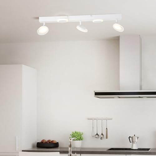 Lightbox moderner LED Spotbalken - 16 x 70 x 15 cm - zeitlose Deckenstrahler mit schwenkbaren Köpfen & 22 W, 2800 lm, 3000 K - aus Metall/Kunststoff - in Weiß