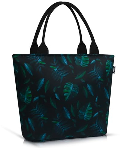 Gloppie Bolsa Térmica de 9L - Bolsa Porta Alimentos para Comida y Bebidas, Bolsa de Almuerzo Ideal para Playa, Camping y Picnic, Bolso Termico Aislante y Resistente al Agua, Hojas Verdes