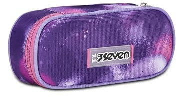Seven Federmäppchen, Mäppchen, Federtasche für Schreibwaren, Etui mit elastischen Bändern, für Mädchen & Jungen, Schule&Grundschule, violett