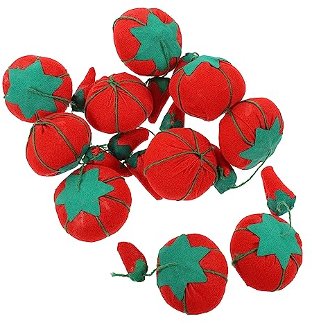 HAPINARY 10 Stück Tomaten Nadelkissen Kompakt Rot Nähnadeln Halter Nähzubehör Für Handarbeiten Zuhause