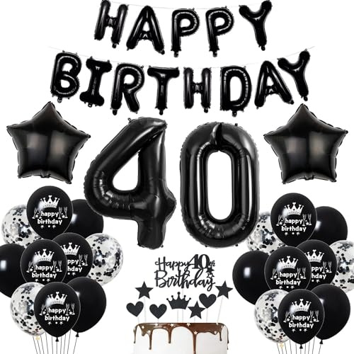 Deko 40. Geburtstag Mann Schwarz Tortendeko 40 Geburtstag Frau Luftballons 40. Schwarz Party Ballons 40 Dekoration Geburtstagsdeko 40 Jahre Mann Deko Schwarze