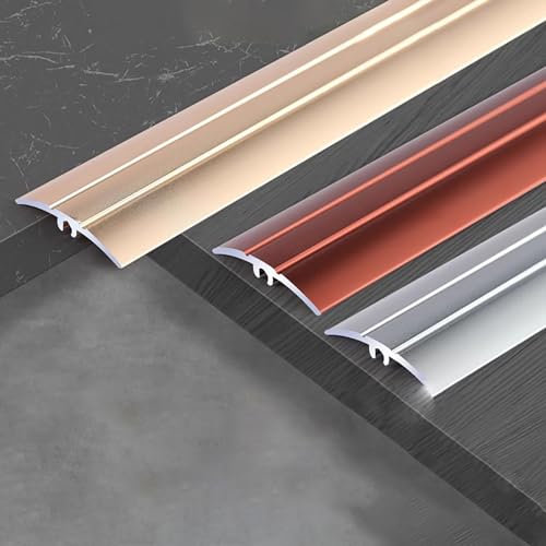 Raouoae Übergangsprofil 90CM*3 Stück Übergangsleiste Bodenübergangsleisten Bodenleiste Aus Aluminium Für Laminat- & Parkettböden, Türschwelle(Silber,W:50MM)