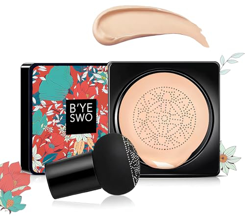 Pilzkopf Luftkissen BB Cream Air Cushion Foundation, CC Cream mit Ginseng, Concealer Lasting Nude Makeup Moisturizing Brightening Pigment, Even Skin Makeup Base Primer - 20g - Natürlich
