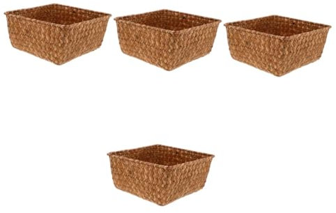 PRETYZOOM 4pcs Woven Storage Basket Desktop Sundry Box Fine Craftsmanship Easy Storage