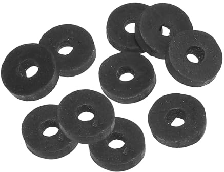 PATIKIL M4 Arandela Plana de Goma, 10Pcs Arandela Plana de Plástico Redondo Juntas Toricas Sellado Espaciador para Tubería Manguera Sujetador Perno, 13.8 x 4 x 3mm(ID*OD*Gorsor), Negro