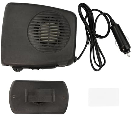Auto Heizungs Defroster, 2 in 1 Auto Demister Entfroster mit 360° Drehbasis für KFZ Wohnmobil LKW Wohnwagen, 12V 200W Tragbarer Autoheizung mit Stecker für Auto Windschutzscheibe Schneller Heizlüfter