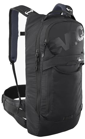 EVOC Mochila Protectora Trail Pro Blackline 10 (Mochila Ligera con Protector de Espalda, Incl. Compartimento para Bolsa de hidratación, Ajuste optimizado, S/M), Negra
