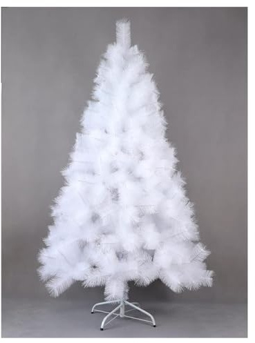 Árbol de Navidad Artificial, Altura de 120 cm / 150 cm / 180 cm / 210 cm, Estructura Desmontable, Ramas Abatibles, Soporte Metálico Plegable (Pino Blanco 150CM)