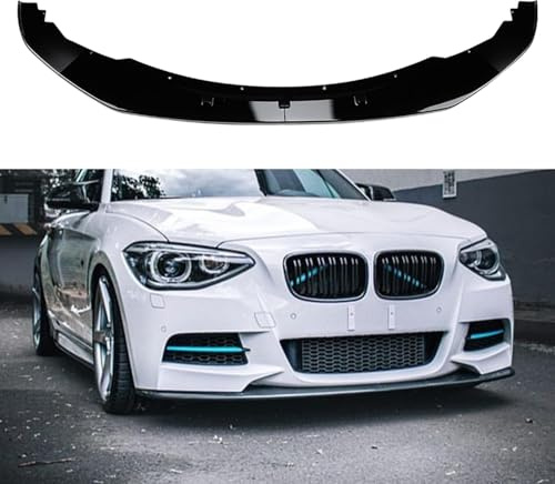 SXXTS Auto Becquets Avant pour BMW 1 Series F20 F21 M 2011-2015,Lame Pare-Choc Avant Voiture Diffuseur Becquet, Gloss Black