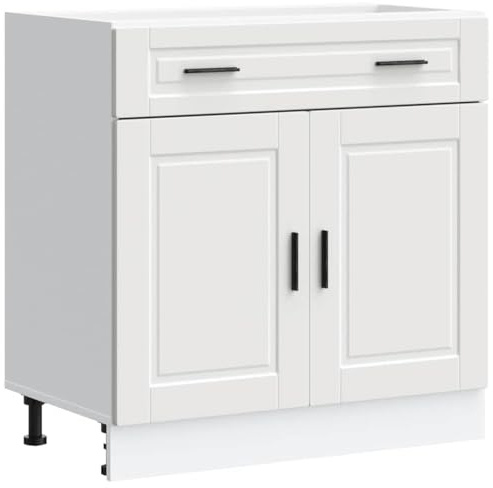 vidaXL Kitchen Base Cabinet Porto White Engineered Wood, sink base cabinet, base kitchen cabinet with drawer, sink base unit