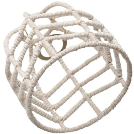 ANDRESLAD Lampadario in corda di cotone intrecciata Mini lampada solo paralumi infissi kit coperchio arredamento lampada da soffitto paralumi per lampada a sospensione ferro da stiro bianca