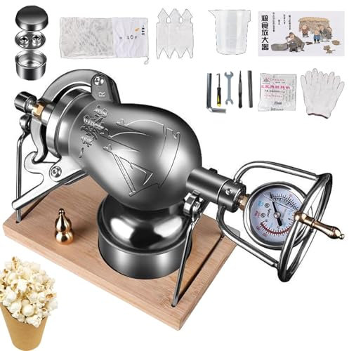 KYZTMHC Olla a presión para Palomitas de maíz, máquina Retro para Hacer Palomitas de maíz, con manómetro de precisión y Base, para reuniones Familiares y Fiestas(268ml)