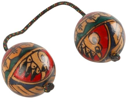 Laroal 1 Instrumento Musical Africano, 1 par de Bolas rítmicas de Madera de Doble Bola, Instrumentos de percusión Musical, Bolas de Mano.