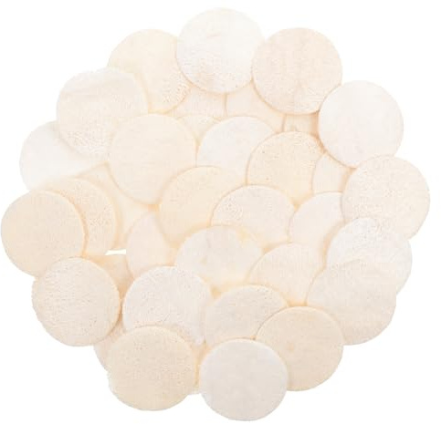 Happyyami Luffa Gesichtspeeling Pads Rund 36 Stück 5,5x5,5cm Natürliches Luffa Schwamm Peeling Für Sanfte Hautpflege Gesicht Und Körper Reisegeeignet