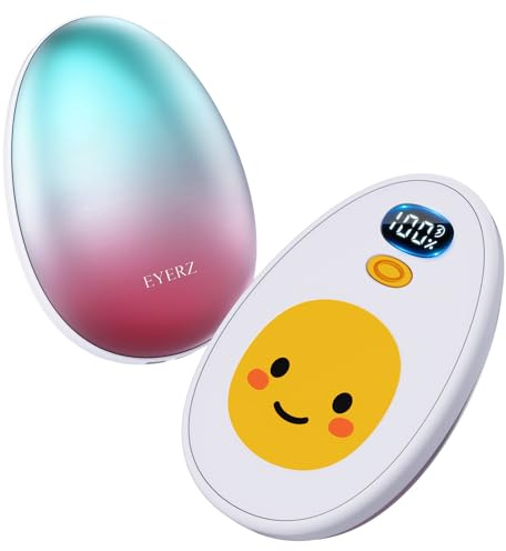 Hand Warmers Rechargeable 2 Pack, Egg Electric Hand Warmers with LED Display & 4 Heat Levels, Magnetic Hand Heater for Women, Kids, Men, Raynauds Essentials, Gifts for Christmas, Birthday, Valentine