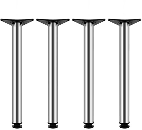 4 Pcs Adjustable Table Legs 71-73cm Metal Furniture Legs DIY Office Table Leg for Tabletop DIY Desk Home Office (Silver)