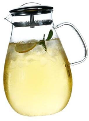 Alipis Bollitore Vetro Borosilicato Teiera Resistente Al Calore Capacità Design Elegante Per Acqua Tè Caffè e Bevande Fredde