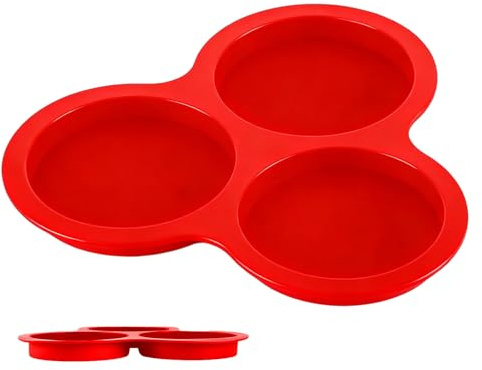 Molde de huevo para freidora de aire, molde de cocina de 3 cavidades, moldes de silicona para freidora de aire, para pasteles pequeños, hamburguesas, pasteles, microondas, sándwiches