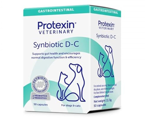 PROTEXIN | Synbiotic D-C 50 cpr, mangime complementare che supporta la salute dell'intestino e favorisce la nromale funzione ed efficienza dell'apparato digerente di cani e gatti