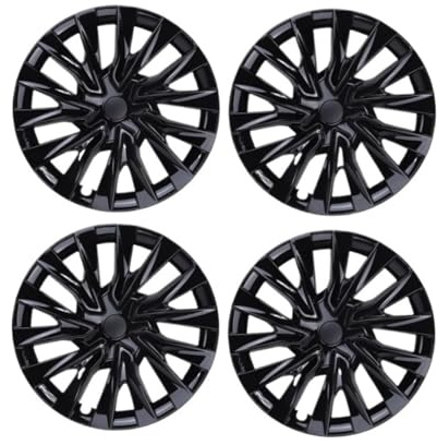 Für Tesla Für Modell 3 Für Highland Für Version 2024 4PCS 18 Zoll Radkappen Ersatzrad Radkappe Vollrandabdeckung Zubehör(Bright Black)