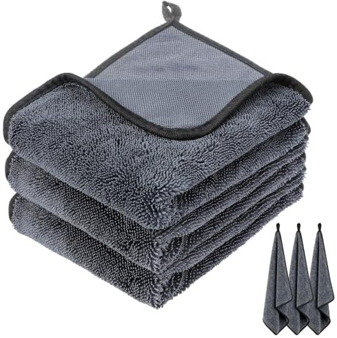 3 Stück Ultra-Wipes Trockentuch - Wundertuch 40x60cm, 600 GSM,Shiny Bath XXL Trockentuch, Fast Dry Trockentücher, Microfibre Car Cleaning Cloth Duschkabinen Tuch zum Wasser Abziehen in Dusche und Bad