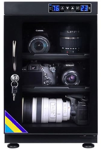 Armario Secador para Cámaras y Objetivos, Deshumidificador Electrónico Digital con Control de Humedad Ajustable, Almacenamiento Seco y Silencioso para Equipo Fotográfico(35L)