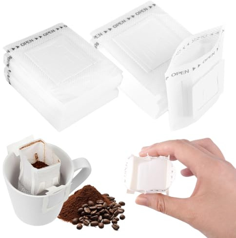120 Stück Drip Coffee Bag Einweg, Tragbare Drip Coffee Kaffeebeutel Bag mit Hängenden, Klappbar Kaffee Tee Drip Filtertüten, Kaffeefilter zum Aufhängen für Die Meisten Tassen, Reisen, Camping, Zuhause