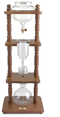 Yama Glass YAMCDM8CBR - Cafetera de infusión en frío, marco marrón, madera