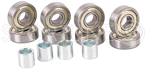 HUZZ ABEC-7 Carbon Kugellager Ball Bearings Inline 8 St + Buchsen 4 St