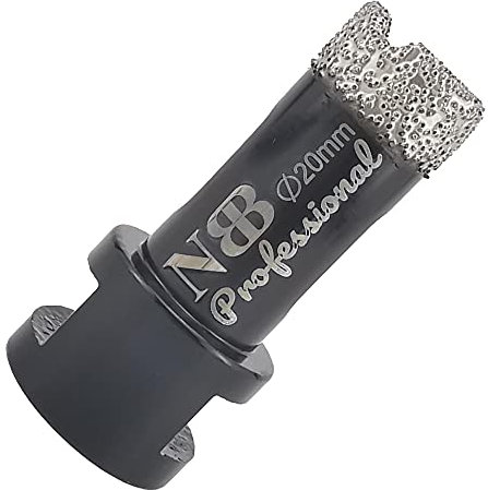NBB Punta a tazza diamantata con M14, per foratura professionale a secco o ad umido su porcellana dura, ceramica, piastrelle, granito, marmo, veloce, durevole, per smerigliatrice angolare (Dia.20mm)