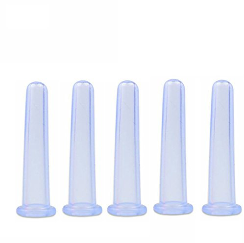 Queen Caja 5pcs Mini Cara Cara Ojos Silicona Masaje Cups topwell – Ventosa Masaje al vacío Cup, Azul, Free