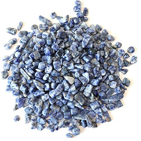 1 lb natürlichen Blauer Punkt Kristall getrommelt Chips zerkleinerte Stein Healing Reiki Kristall unregelmäßige geformte Steine Schmuck Machen Heimtextilien (Blue dot)