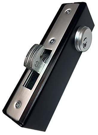 KIASET - Cerradura de embutir con gancho de acero soldable para puerta corredera, cilindro doble, respaldo de 1-1/8
