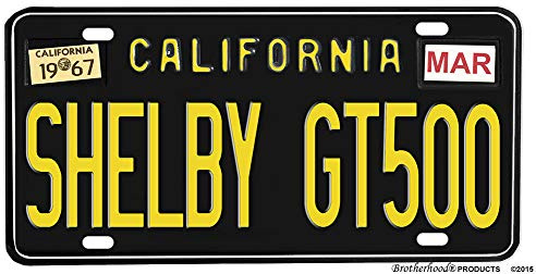 Lotusworld Placa de matrícula de aluminio California Shelby GT500 Novedad 15,2 x 30,48 cm