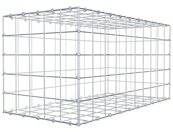 GABIONA Gabione 100 × 50 × 50 cm (L x H x T) – Steinkorb aus 4 mm Draht, Maschenweite 10 × 10 cm, C-Ring Verschluss + Gratis-Zange – ideal für Sichtschutz, Gabionenzaun, Gartenmauer und Steinkorbwand